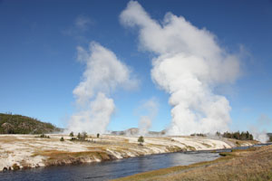 Steam Rising from Midway Geyser Basin, Yellowstone