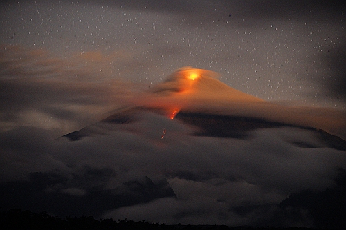 Volcanos Reventador and Sangay January 2020, By Th. Boeckel